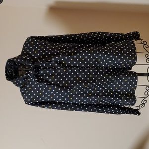 Evan Picone Neiman Marcus black vintage polka dot blouse size 8